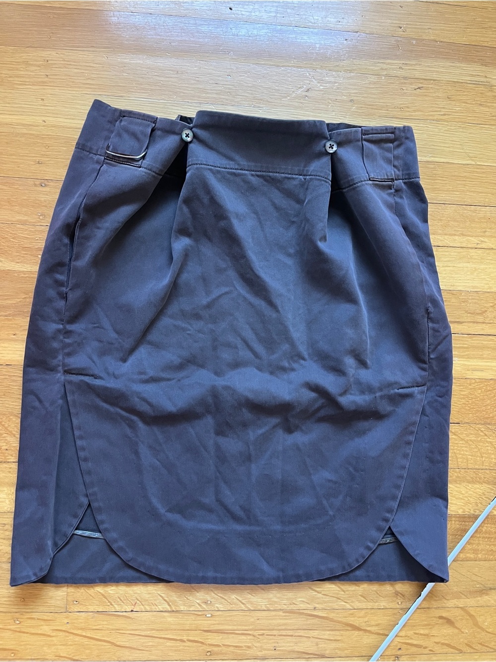 Unique high-end tulip skirt thick brushed cotton brown 4 M minimalist